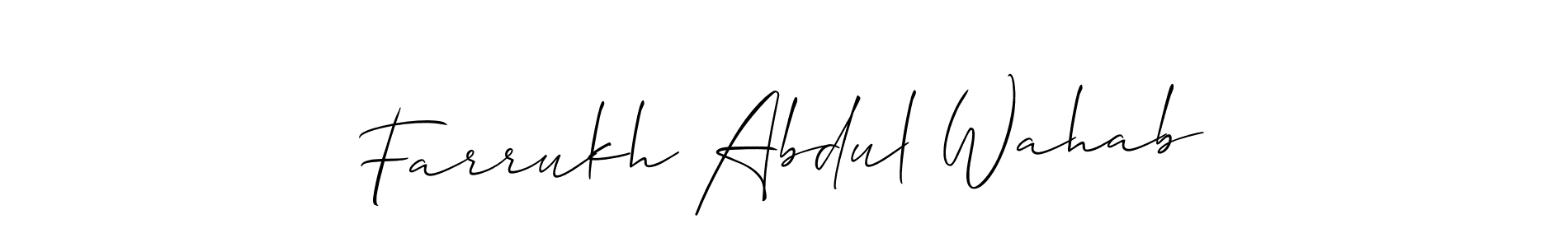 Make a beautiful signature design for name Farrukh Abdul Wahab. Use this online signature maker to create a handwritten signature for free. Farrukh Abdul Wahab signature style 2 images and pictures png