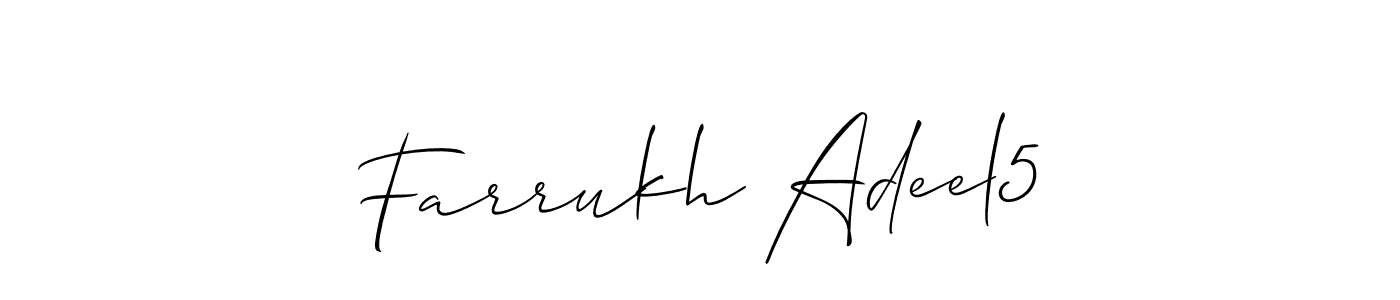 How to Draw Farrukh Adeel5 signature style? Allison_Script is a latest design signature styles for name Farrukh Adeel5. Farrukh Adeel5 signature style 2 images and pictures png