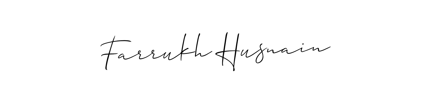 This is the best signature style for the Farrukh Husnain name. Also you like these signature font (Allison_Script). Mix name signature. Farrukh Husnain signature style 2 images and pictures png