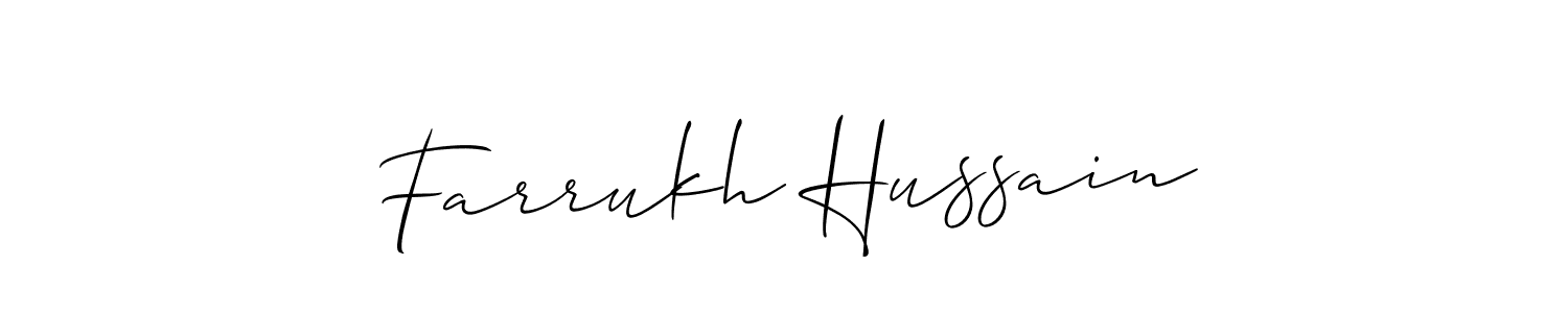 Similarly Allison_Script is the best handwritten signature design. Signature creator online .You can use it as an online autograph creator for name Farrukh Hussain. Farrukh Hussain signature style 2 images and pictures png