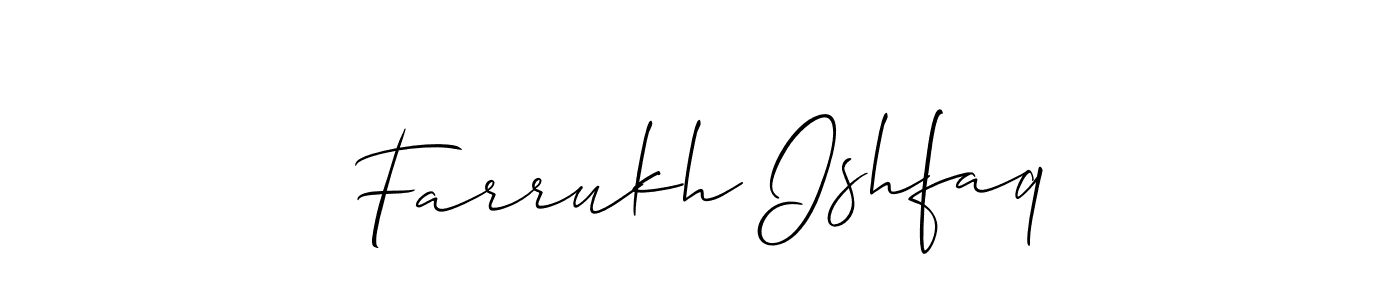 Farrukh Ishfaq stylish signature style. Best Handwritten Sign (Allison_Script) for my name. Handwritten Signature Collection Ideas for my name Farrukh Ishfaq. Farrukh Ishfaq signature style 2 images and pictures png