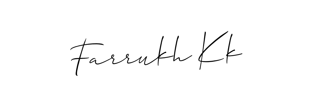 Design your own signature with our free online signature maker. With this signature software, you can create a handwritten (Allison_Script) signature for name Farrukh Kk. Farrukh Kk signature style 2 images and pictures png