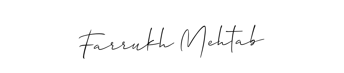 How to Draw Farrukh Mehtab signature style? Allison_Script is a latest design signature styles for name Farrukh Mehtab. Farrukh Mehtab signature style 2 images and pictures png