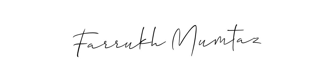 How to make Farrukh Mumtaz name signature. Use Allison_Script style for creating short signs online. This is the latest handwritten sign. Farrukh Mumtaz signature style 2 images and pictures png