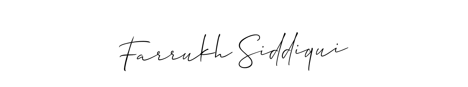 Allison_Script is a professional signature style that is perfect for those who want to add a touch of class to their signature. It is also a great choice for those who want to make their signature more unique. Get Farrukh Siddiqui name to fancy signature for free. Farrukh Siddiqui signature style 2 images and pictures png