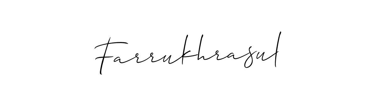 if you are searching for the best signature style for your name Farrukhrasul. so please give up your signature search. here we have designed multiple signature styles  using Allison_Script. Farrukhrasul signature style 2 images and pictures png