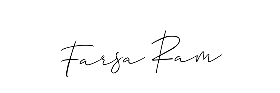 Allison_Script is a professional signature style that is perfect for those who want to add a touch of class to their signature. It is also a great choice for those who want to make their signature more unique. Get Farsa Ram name to fancy signature for free. Farsa Ram signature style 2 images and pictures png