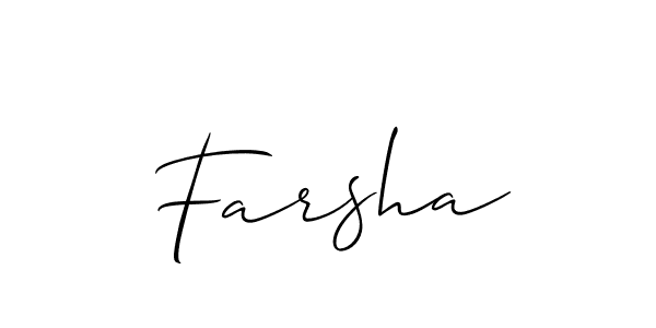 How to make Farsha signature? Allison_Script is a professional autograph style. Create handwritten signature for Farsha name. Farsha signature style 2 images and pictures png