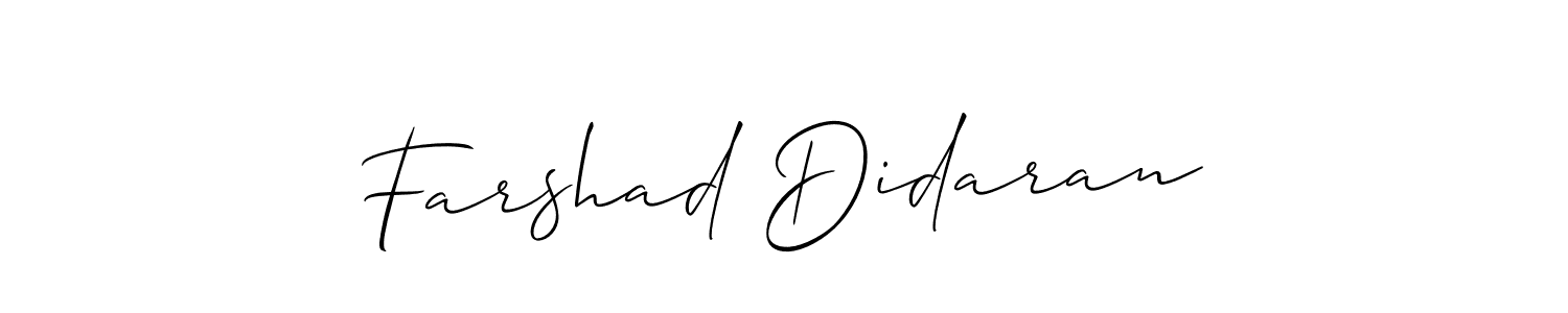 This is the best signature style for the Farshad Didaran name. Also you like these signature font (Allison_Script). Mix name signature. Farshad Didaran signature style 2 images and pictures png