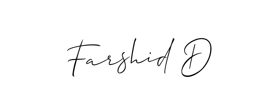 Make a short Farshid D signature style. Manage your documents anywhere anytime using Allison_Script. Create and add eSignatures, submit forms, share and send files easily. Farshid D signature style 2 images and pictures png