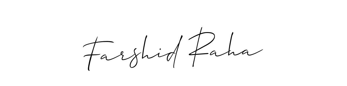 Farshid Raha stylish signature style. Best Handwritten Sign (Allison_Script) for my name. Handwritten Signature Collection Ideas for my name Farshid Raha. Farshid Raha signature style 2 images and pictures png