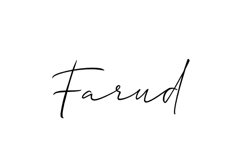 How to make Farud name signature. Use Allison_Script style for creating short signs online. This is the latest handwritten sign. Farud signature style 2 images and pictures png