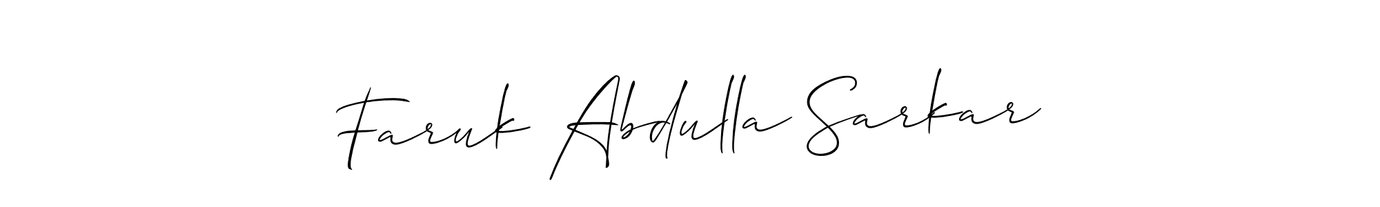 You should practise on your own different ways (Allison_Script) to write your name (Faruk Abdulla Sarkar) in signature. don't let someone else do it for you. Faruk Abdulla Sarkar signature style 2 images and pictures png