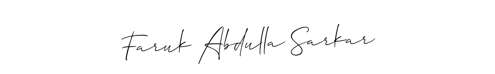 You should practise on your own different ways (Allison_Script) to write your name (Faruk Abdulla Sarkar) in signature. don't let someone else do it for you. Faruk Abdulla Sarkar signature style 2 images and pictures png