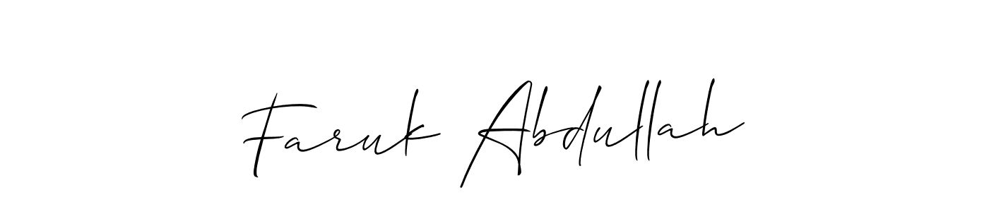 Design your own signature with our free online signature maker. With this signature software, you can create a handwritten (Allison_Script) signature for name Faruk Abdullah. Faruk Abdullah signature style 2 images and pictures png