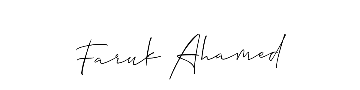 Similarly Allison_Script is the best handwritten signature design. Signature creator online .You can use it as an online autograph creator for name Faruk Ahamed. Faruk Ahamed signature style 2 images and pictures png