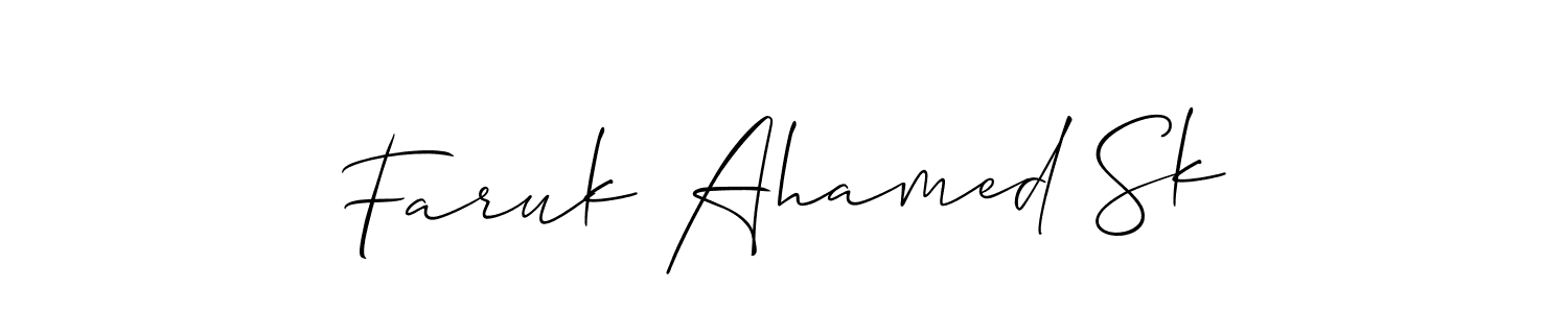 You can use this online signature creator to create a handwritten signature for the name Faruk Ahamed Sk. This is the best online autograph maker. Faruk Ahamed Sk signature style 2 images and pictures png