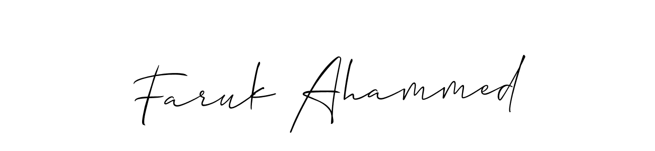 Make a beautiful signature design for name Faruk Ahammed. With this signature (Allison_Script) style, you can create a handwritten signature for free. Faruk Ahammed signature style 2 images and pictures png