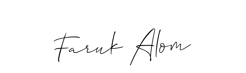 Design your own signature with our free online signature maker. With this signature software, you can create a handwritten (Allison_Script) signature for name Faruk Alom. Faruk Alom signature style 2 images and pictures png