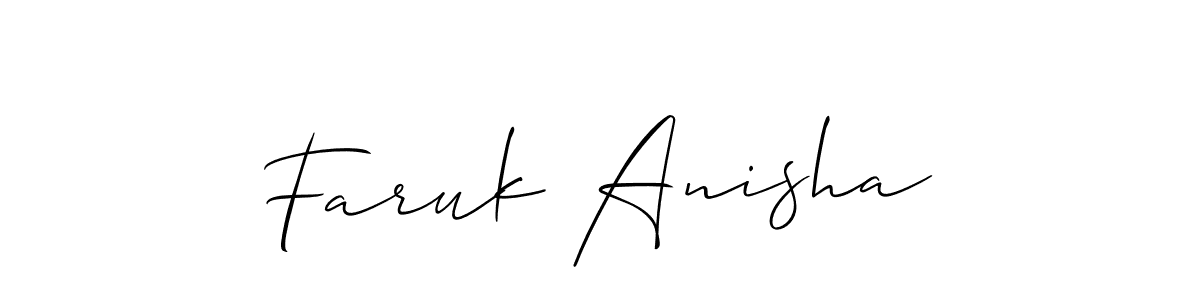 Similarly Allison_Script is the best handwritten signature design. Signature creator online .You can use it as an online autograph creator for name Faruk Anisha. Faruk Anisha signature style 2 images and pictures png