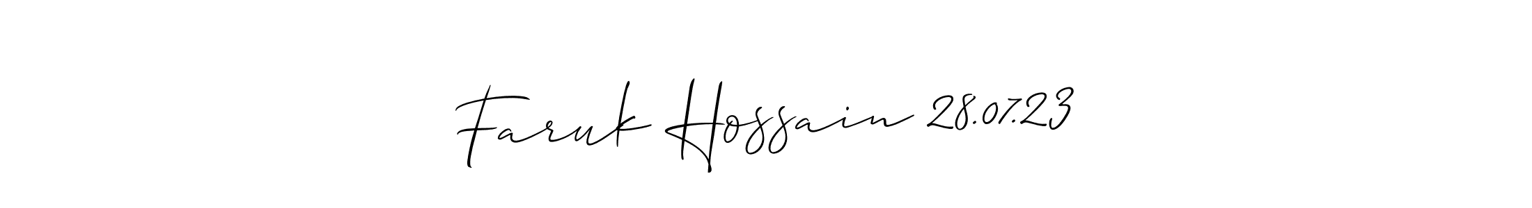 This is the best signature style for the Faruk Hossain 28.07.23 name. Also you like these signature font (Allison_Script). Mix name signature. Faruk Hossain 28.07.23 signature style 2 images and pictures png