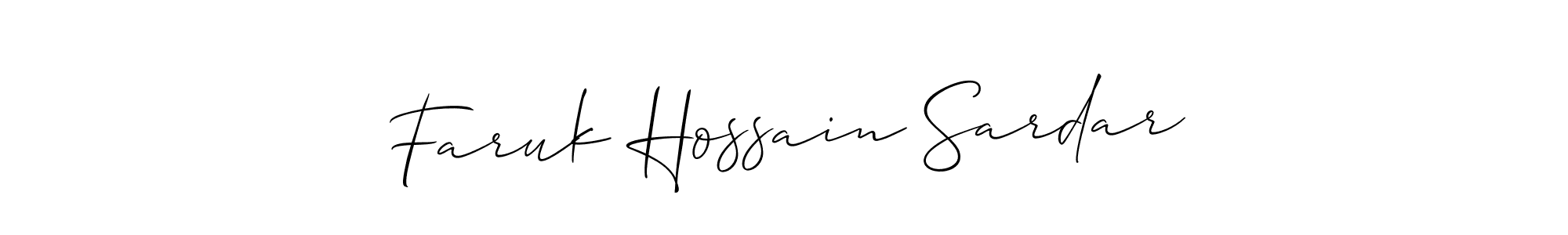 It looks lik you need a new signature style for name Faruk Hossain Sardar. Design unique handwritten (Allison_Script) signature with our free signature maker in just a few clicks. Faruk Hossain Sardar signature style 2 images and pictures png