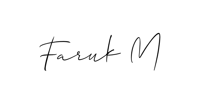 How to Draw Faruk M signature style? Allison_Script is a latest design signature styles for name Faruk M. Faruk M signature style 2 images and pictures png