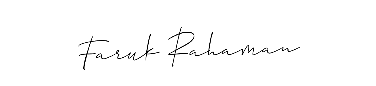 Similarly Allison_Script is the best handwritten signature design. Signature creator online .You can use it as an online autograph creator for name Faruk Rahaman. Faruk Rahaman signature style 2 images and pictures png