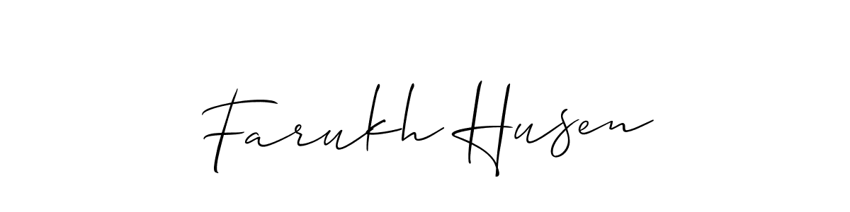 How to make Farukh Husen name signature. Use Allison_Script style for creating short signs online. This is the latest handwritten sign. Farukh Husen signature style 2 images and pictures png