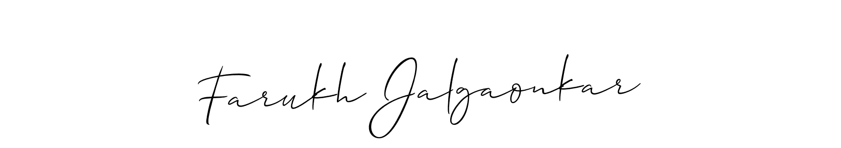 How to make Farukh Jalgaonkar signature? Allison_Script is a professional autograph style. Create handwritten signature for Farukh Jalgaonkar name. Farukh Jalgaonkar signature style 2 images and pictures png