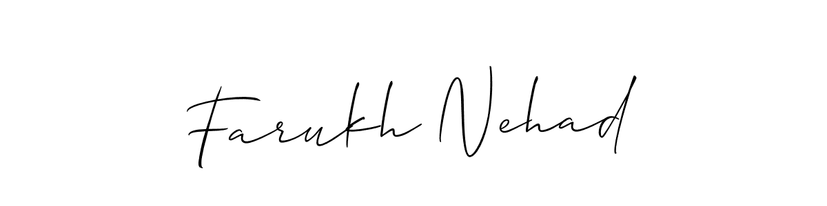 How to Draw Farukh Nehad signature style? Allison_Script is a latest design signature styles for name Farukh Nehad. Farukh Nehad signature style 2 images and pictures png