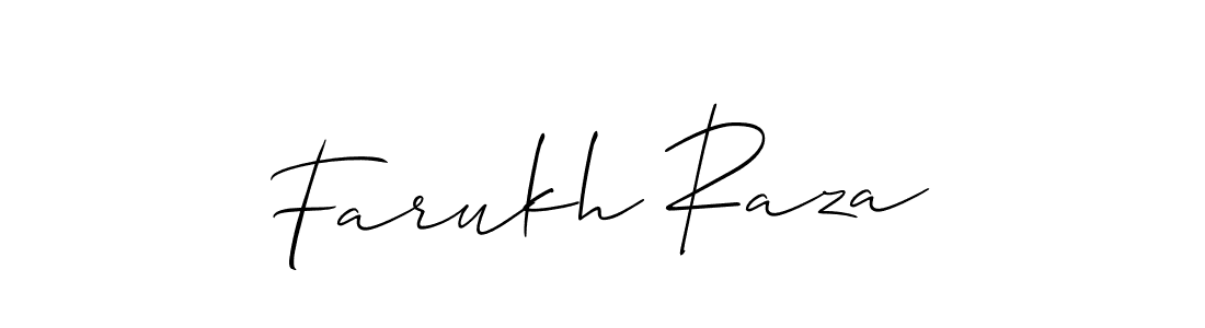 Make a short Farukh Raza signature style. Manage your documents anywhere anytime using Allison_Script. Create and add eSignatures, submit forms, share and send files easily. Farukh Raza signature style 2 images and pictures png