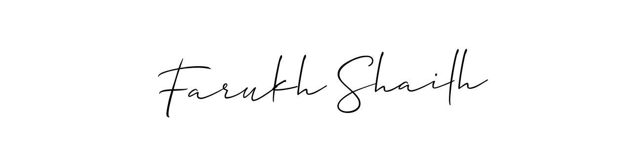 How to Draw Farukh Shailh signature style? Allison_Script is a latest design signature styles for name Farukh Shailh. Farukh Shailh signature style 2 images and pictures png