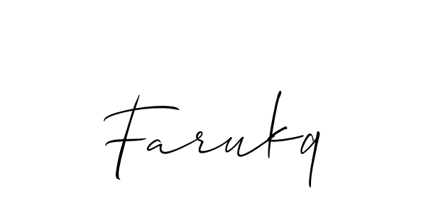 Design your own signature with our free online signature maker. With this signature software, you can create a handwritten (Allison_Script) signature for name Farukq. Farukq signature style 2 images and pictures png