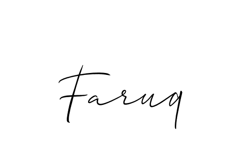 Also You can easily find your signature by using the search form. We will create Faruq name handwritten signature images for you free of cost using Allison_Script sign style. Faruq signature style 2 images and pictures png