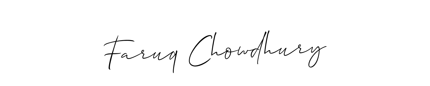 Create a beautiful signature design for name Faruq Chowdhury. With this signature (Allison_Script) fonts, you can make a handwritten signature for free. Faruq Chowdhury signature style 2 images and pictures png