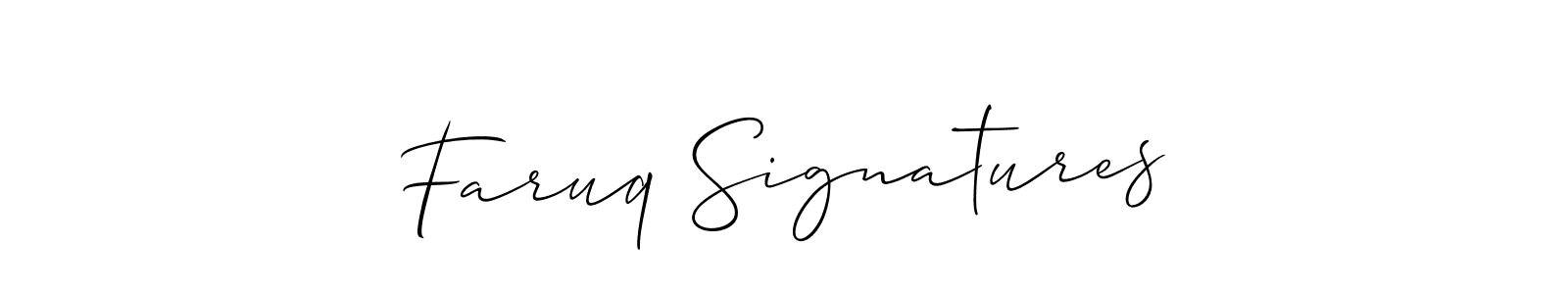 It looks lik you need a new signature style for name Faruq Signatures. Design unique handwritten (Allison_Script) signature with our free signature maker in just a few clicks. Faruq Signatures signature style 2 images and pictures png
