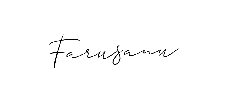 How to make Farusanu signature? Allison_Script is a professional autograph style. Create handwritten signature for Farusanu name. Farusanu signature style 2 images and pictures png