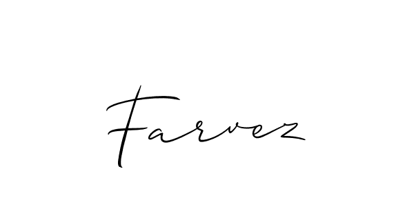 How to make Farvez name signature. Use Allison_Script style for creating short signs online. This is the latest handwritten sign. Farvez signature style 2 images and pictures png
