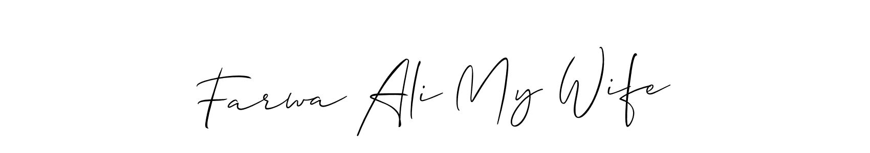 Farwa Ali My Wife stylish signature style. Best Handwritten Sign (Allison_Script) for my name. Handwritten Signature Collection Ideas for my name Farwa Ali My Wife. Farwa Ali My Wife signature style 2 images and pictures png