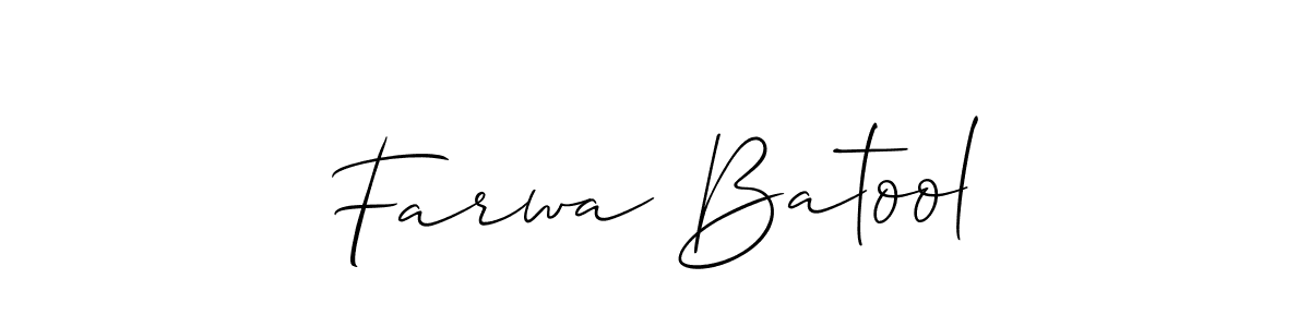 Similarly Allison_Script is the best handwritten signature design. Signature creator online .You can use it as an online autograph creator for name Farwa Batool. Farwa Batool signature style 2 images and pictures png