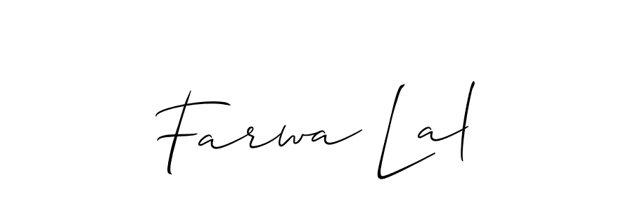 Similarly Allison_Script is the best handwritten signature design. Signature creator online .You can use it as an online autograph creator for name Farwa Lal. Farwa Lal signature style 2 images and pictures png