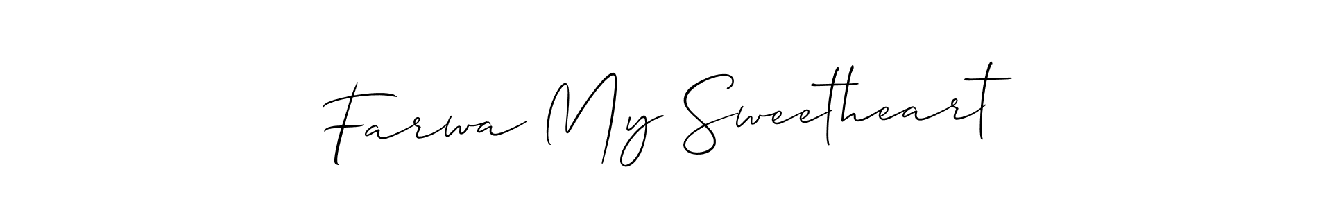 You should practise on your own different ways (Allison_Script) to write your name (Farwa My Sweetheart) in signature. don't let someone else do it for you. Farwa My Sweetheart signature style 2 images and pictures png