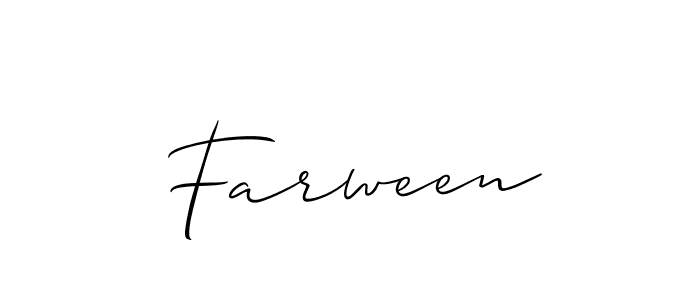 How to make Farween signature? Allison_Script is a professional autograph style. Create handwritten signature for Farween name. Farween signature style 2 images and pictures png