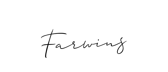 if you are searching for the best signature style for your name Farwins. so please give up your signature search. here we have designed multiple signature styles  using Allison_Script. Farwins signature style 2 images and pictures png
