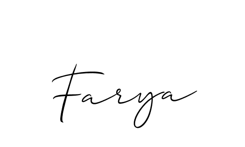 Similarly Allison_Script is the best handwritten signature design. Signature creator online .You can use it as an online autograph creator for name Farya. Farya signature style 2 images and pictures png