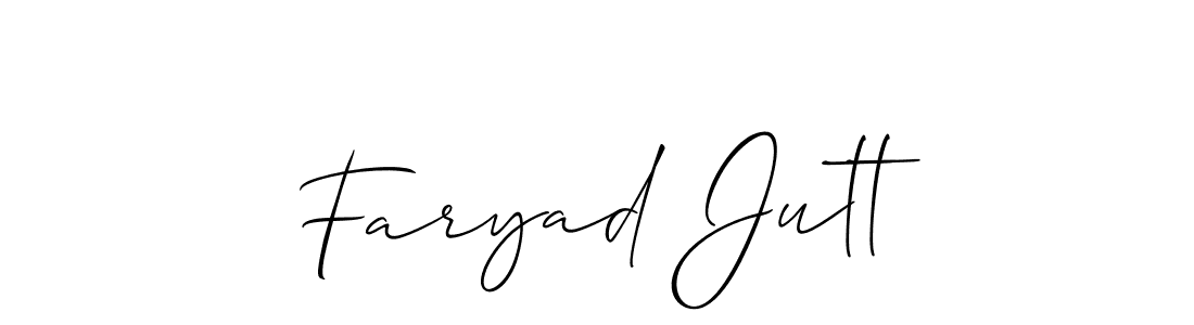 How to Draw Faryad Jutt signature style? Allison_Script is a latest design signature styles for name Faryad Jutt. Faryad Jutt signature style 2 images and pictures png