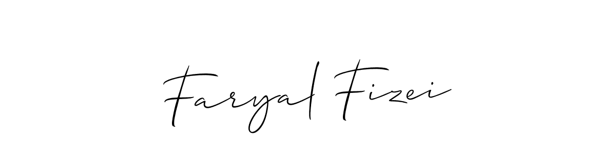 Also we have Faryal Fizei name is the best signature style. Create professional handwritten signature collection using Allison_Script autograph style. Faryal Fizei signature style 2 images and pictures png