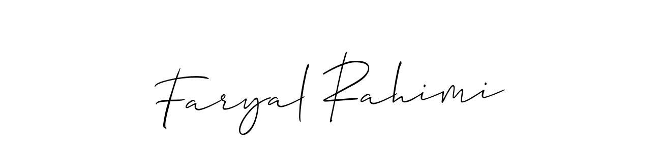 It looks lik you need a new signature style for name Faryal Rahimi. Design unique handwritten (Allison_Script) signature with our free signature maker in just a few clicks. Faryal Rahimi signature style 2 images and pictures png