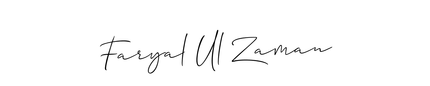 Also You can easily find your signature by using the search form. We will create Faryal Ul Zaman name handwritten signature images for you free of cost using Allison_Script sign style. Faryal Ul Zaman signature style 2 images and pictures png